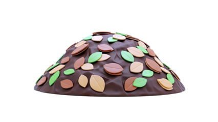 Chocolate Mound with Leaf Decorations