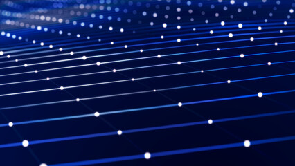 Abstract space with dots and lines. Network structure. Background concept for your design. 3d rendering.
