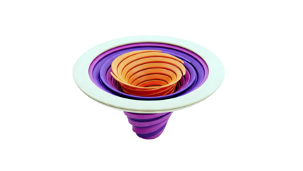 Collapsible Funnel Set in Orange, Purple, and Beige
