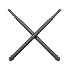Naklejka premium Pair of Crossed Drumsticks Isolated on White Background, Music Concept