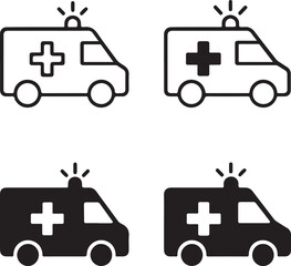 Isolated ambulance icon, ambulance emergency medical vehicle silhouette, rescue transport vector, minimal healthcare illustration, ambulance service design, clean minimal isolated ambulance © MD.Kawsar Hossan