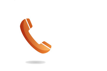 Orange Telephone Handset: Retro Phone Icon Vector Gradient"