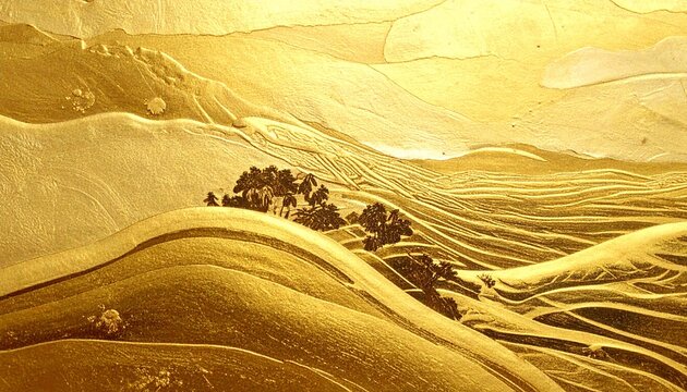 Golden Landscape - A Serene Depiction of Rolling Hills and Subtle Sunlight.