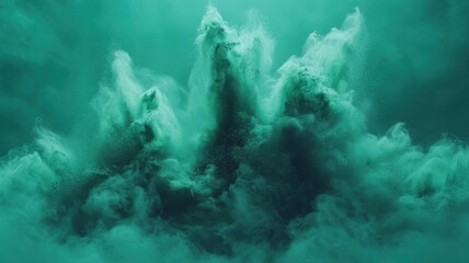 Abstract Teal Smoke Explosion Background with Particles abstract smoke explosion teal background tea
