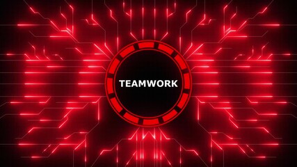 Digital technology circuitry featuring teamwork communication and futuristic design, 4k video - Powered by Adobe