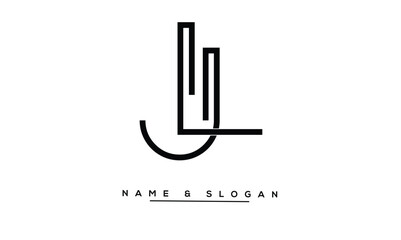 JL, LJ Abstract Letters Logo Monogram