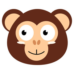 Cute Monkey Face Illustration