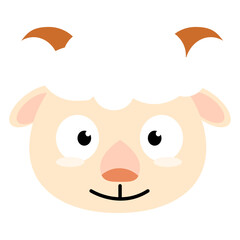 Cute Cartoon Sheep Face
