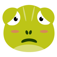Sad Green Frog Face