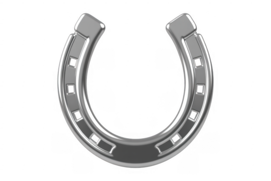Silver Horseshoe isolated shiny isolated on a transparent background - Powered by Adobe