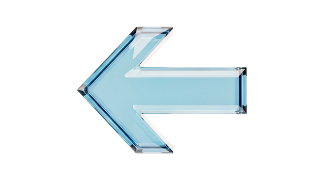 Transparent Blue Arrow Pointing Left - Powered by Adobe