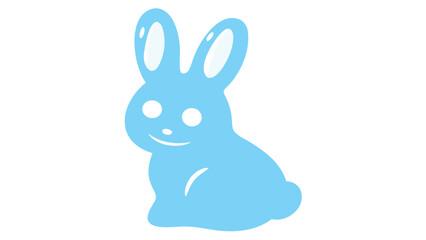 Obraz premium Cute blue bunny with big ears and happy face