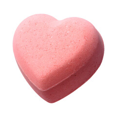 Pink heart bath bomb soap, isolated on transparent background