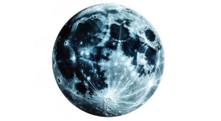 Moon Surface with Craters and Stars lunar surface space isolated on a transparent background