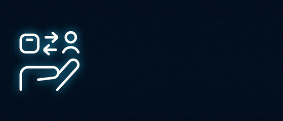 Direct-to-Consumer Delivery and E-commerce Shipping Concept with Neon Blue Glowing Icon