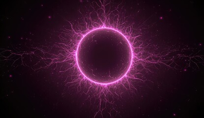 Obraz premium Abstract pink circle energy field