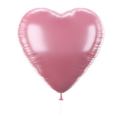Red heart foil balloon, isolated on transparent background