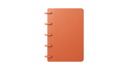 Orange ringed notebook on black binder blank isolated on a transparent background