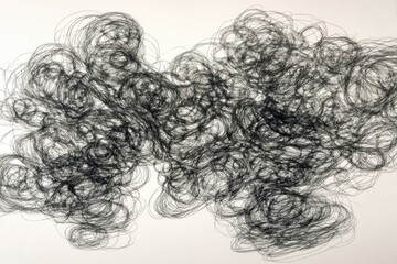 Abstract ink sketch, dense network of swirling lines