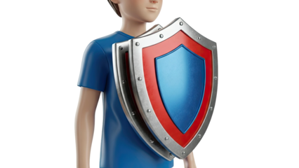 Boy with shield