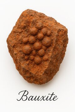 Studio closeup of bauxite illustrating lateritic ore formation textures