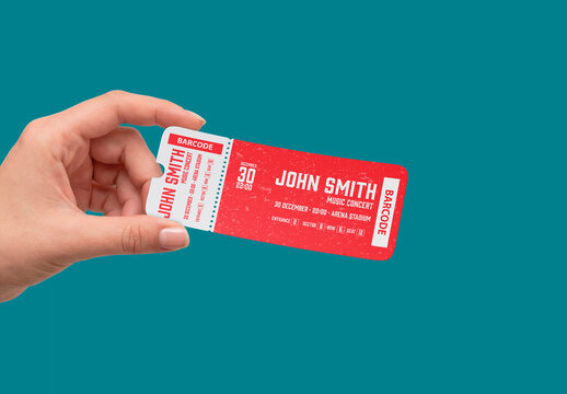 Single Ticket Card Mockup
