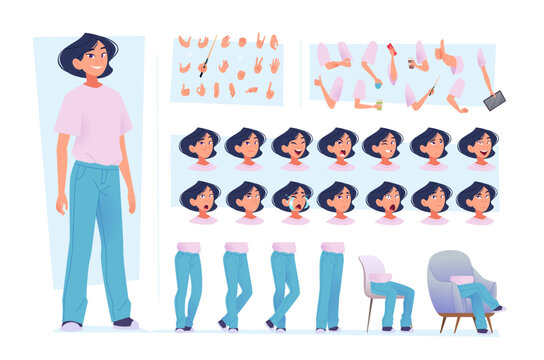 Complete animated model showcasing diverse movements and facial expressions