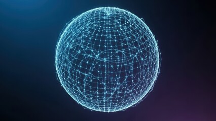 Glowing digital globe made of particles