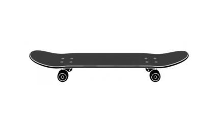 Gray skateboard 3D sports recreation isolated on a transparent background