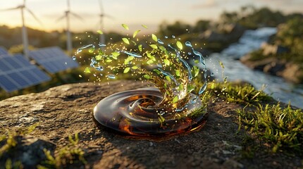 Dynamic Vortex of Renewable Energy with Nature Elements