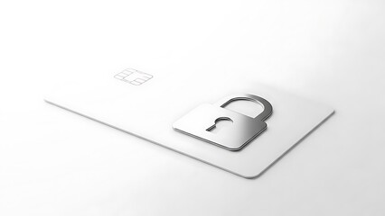 A secure payment card with a shiny silver padlock icon representing financial security