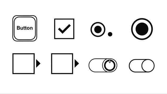 Collection of UI Icons and Buttons.