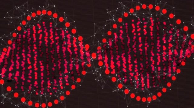 Animation of data processing over bacteria icons