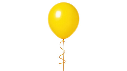 Isolated festive yellow balloon for birthday celebration party or anniversary event