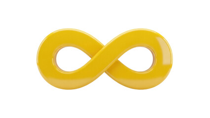 Isolated Gold Infinity Symbol, Math Concept, Limitless Future, Endless Possibilities, Elegant Curve