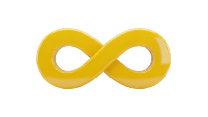 Isolated Gold Infinity Symbol, Math Concept, Limitless Future, Endless Possibilities, Elegant Curve