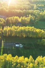 Remote homestead in scenic autumn countryside
