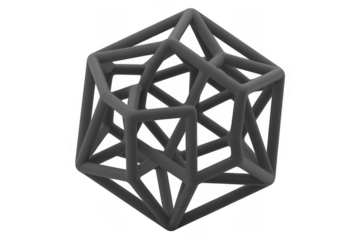 Gray Geometric 3D isolated isolated on a transparent background