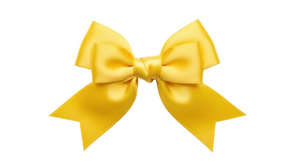 Isolated yellow bow for gifts, party decorations, scrapbooking, and general design use