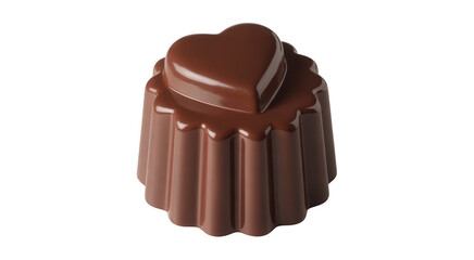 Obraz premium Chocolate dessert with heart on sweet treat isolated on a transparent background