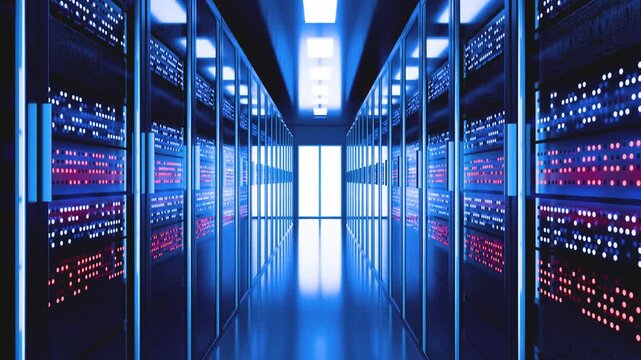 data room, elaborazione dati informatici, render 3d