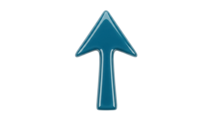 Isolated Teal Up Arrow Directing Attention, Pointing, Guiding, Navigating Concept, Sign