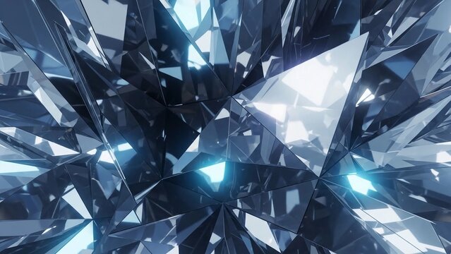 Faset kristal berlian biru yang menakjubkan bersinar terang.