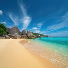 Tropical beach with crystal clear waters