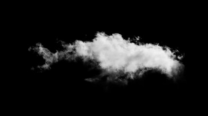 White clouds against a black background.	