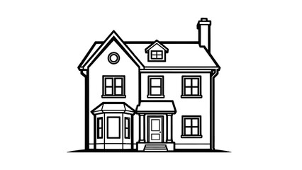 Classic Townhouse Vector Illustration