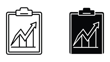 Clipboard with graph showing positive trend