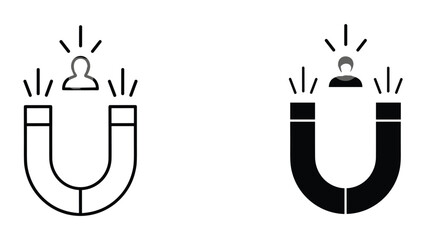 Magnet attracting people icon