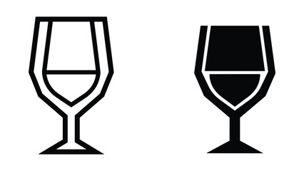 Wine glass silhouette with liquid