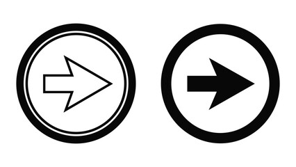 Right arrow icons in circle shape